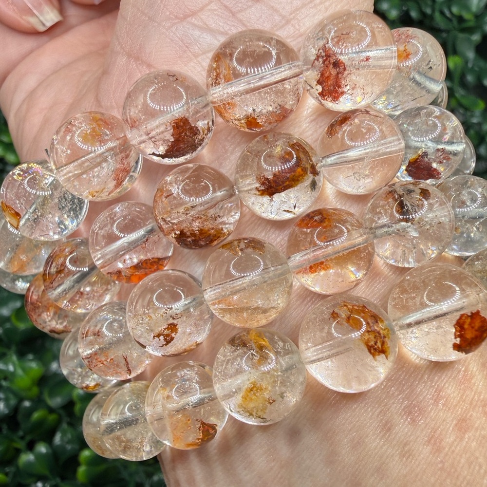 High Quality Natural Fire Quartz 10-11mm Beaded Bracelet - Picture 5 of 6